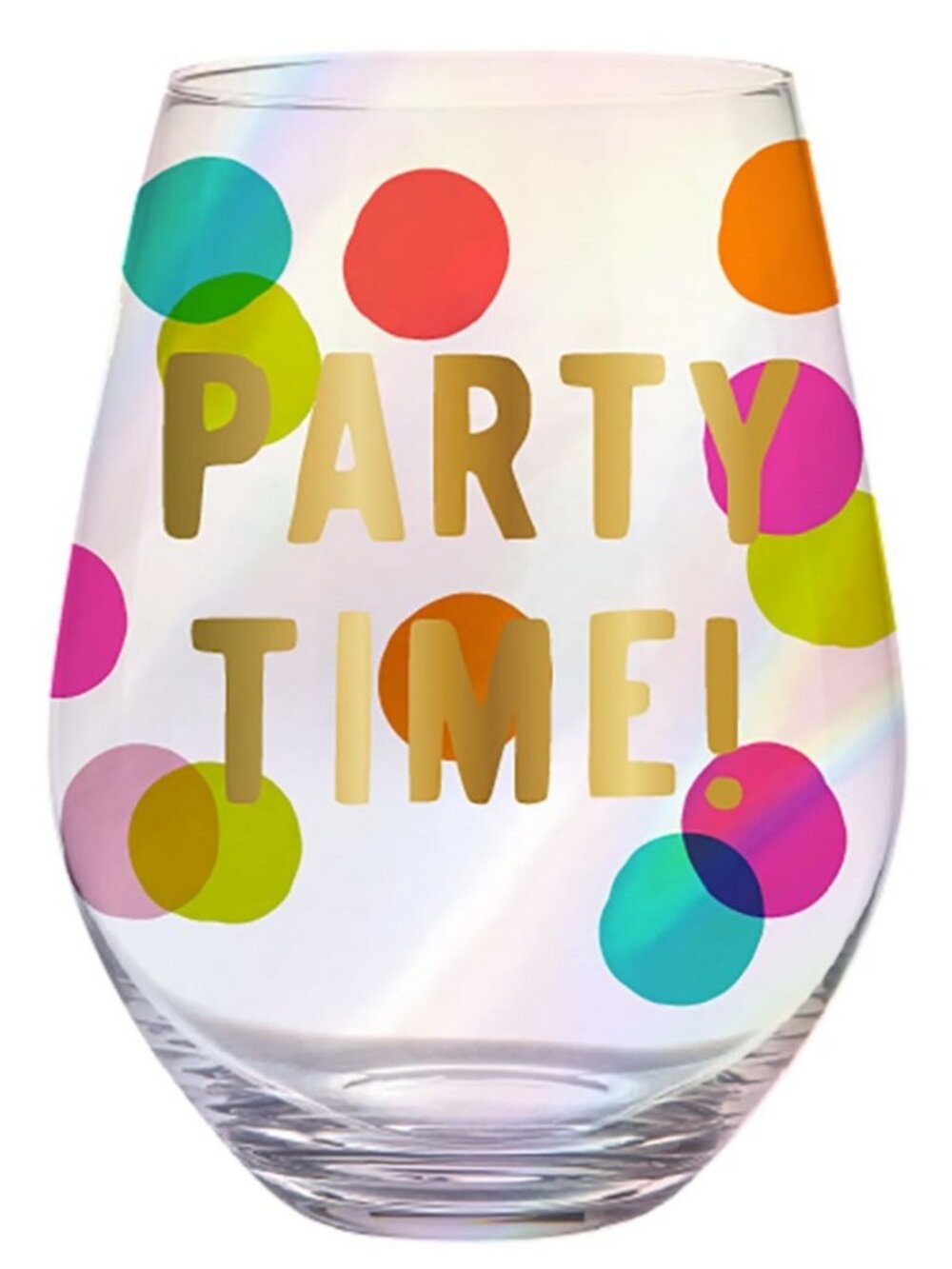 Party Time Jumbo 30 oz. Colorful Wine Glass w Gold Accents Holds 1 Full Bottle